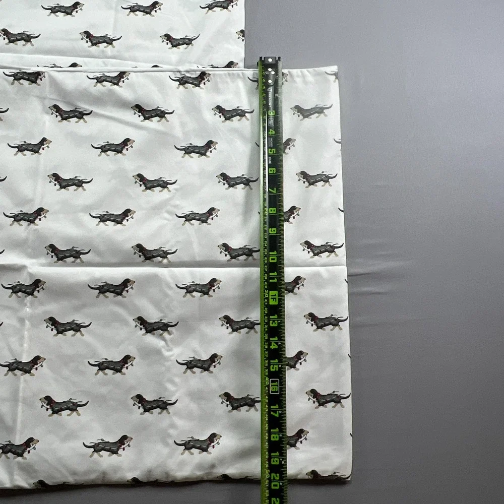 Set Of 2 Kensie Home Standard Pillow Sham White Dachshund Dogs Printed 20